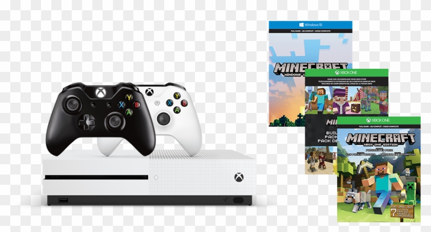 Microsoft Xbox One S 500gb Console With Minecraft Bundle - Xbox One S Minecraft Bundle Png Clipart #4123558