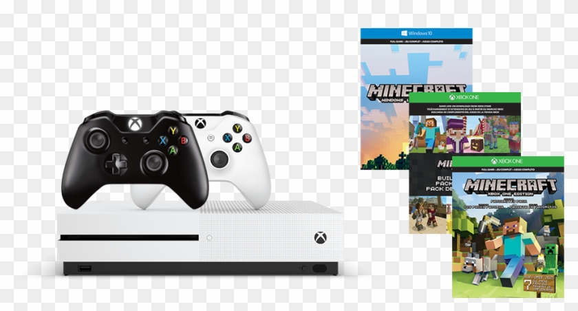 Microsoft Xbox One S 500gb Console With Minecraft Bundle - Xbox One S Minecraft Bundle Png Clipart