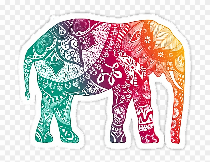 #elephant #colorful #tumblr #freetoedit - Elephant Laptop Sticker Clipart