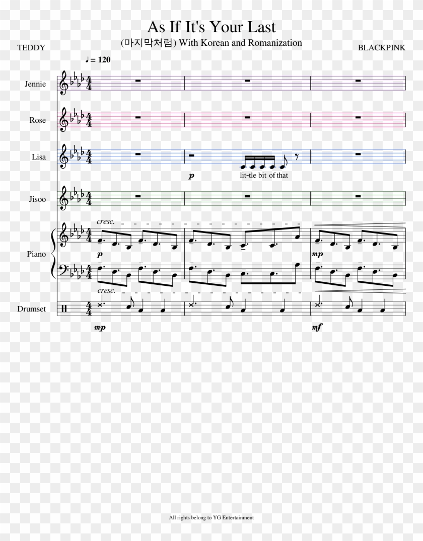 As If It S Your Last Blackpink - If It's Your Last Piano Notes Clipart #4124666
