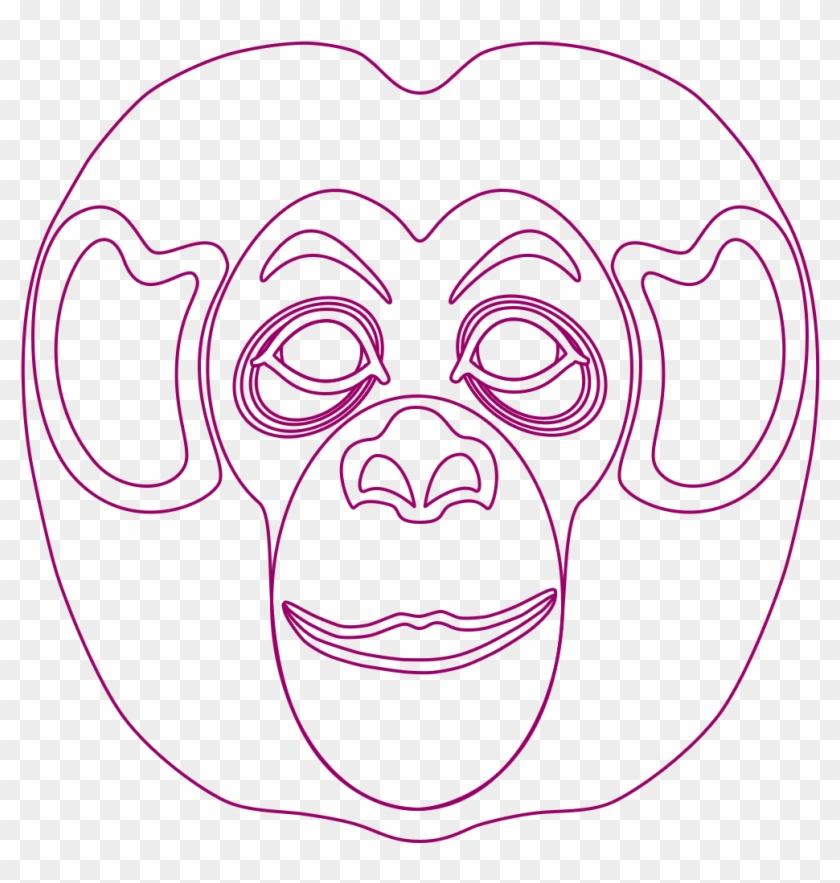Monkey Face Mask To Colour Png Clipart