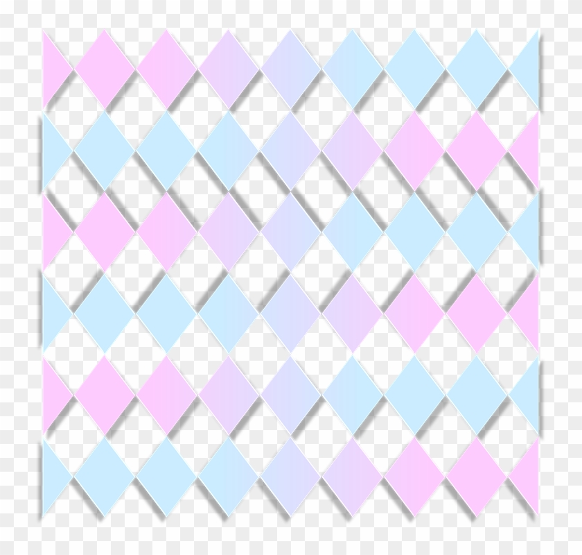 Gradient, Geometric, Diamonds, Baby Blue, Pink, Aqua - Argyle Print Clipart