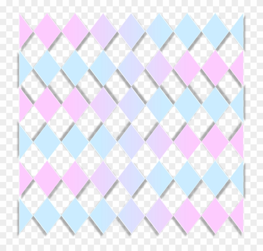 Gradient, Geometric, Diamonds, Baby Blue, Pink, Aqua - Argyle Print Clipart #4127623