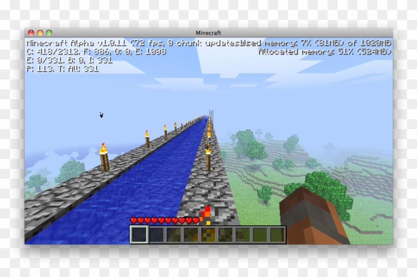 The Top Of The House, Looking At My Water Canal - Minecraft Clipart
