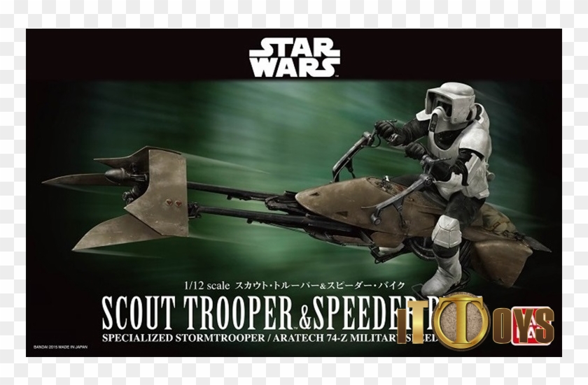 Star Wars 1/12 Scale - Bandai Scout Trooper And Speeder Bike Clipart