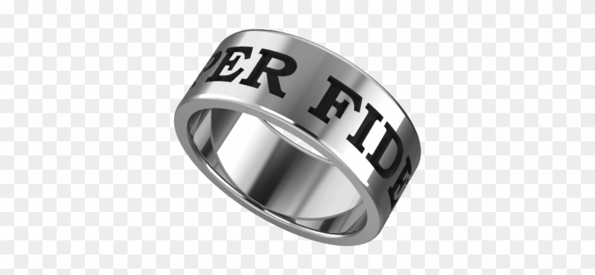 Semper Fidelis Band W/black Background - Titanium Ring Clipart #4131074