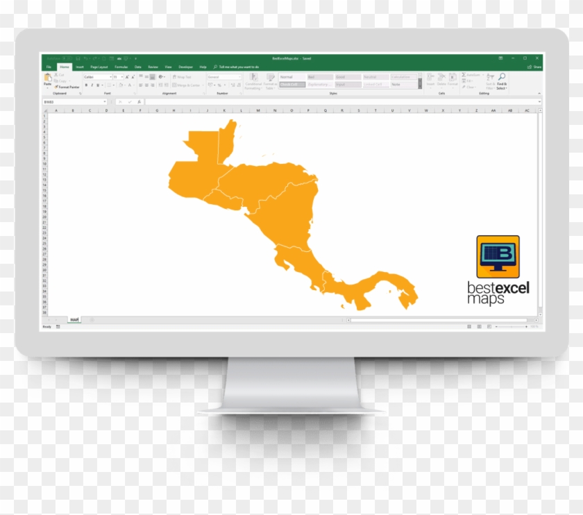 Central America Choropleth Map In Excel - Caribbean Islands Vector Free Clipart #4131461