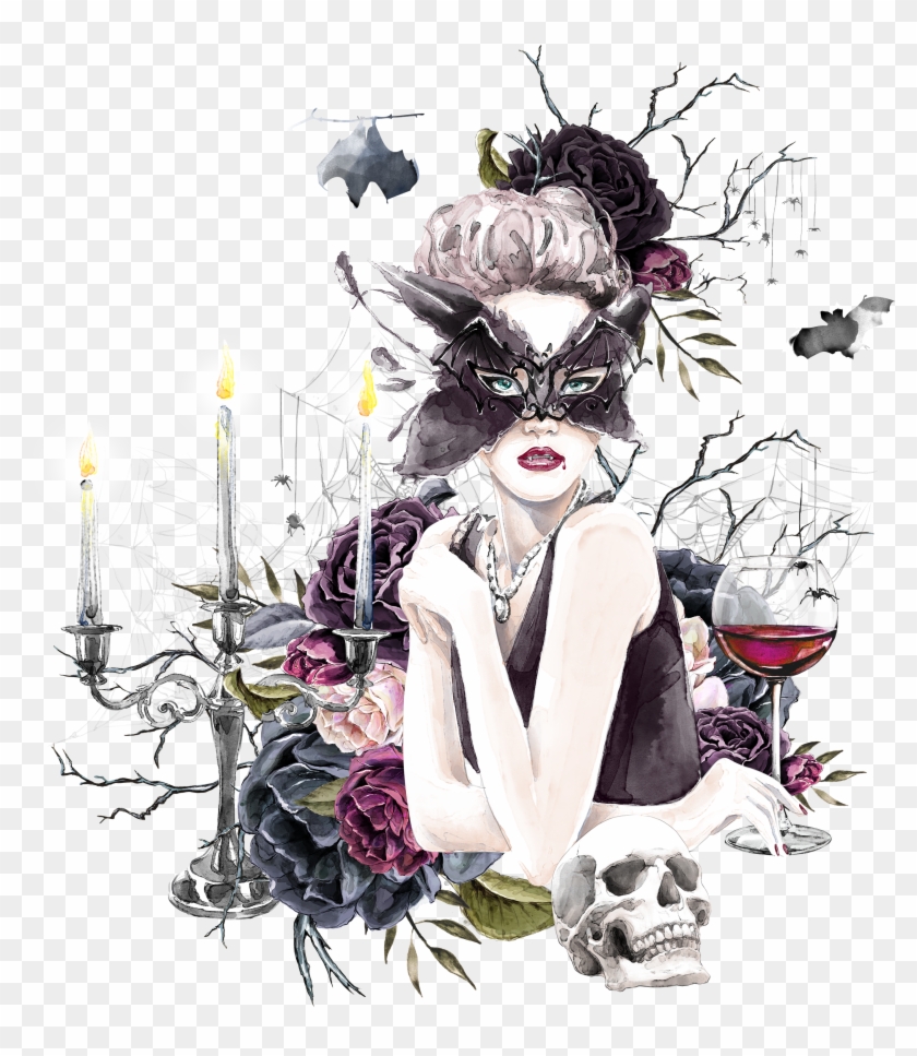 Halloween Witch - Forget Me Not Flower Png Karamfila Clipart