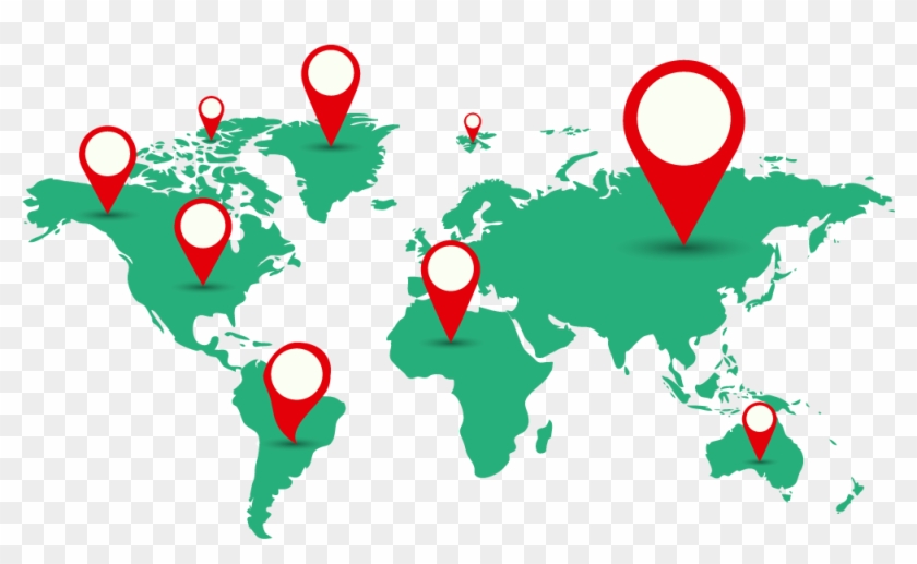 Store Location - Schematic World Map Clipart #4133095