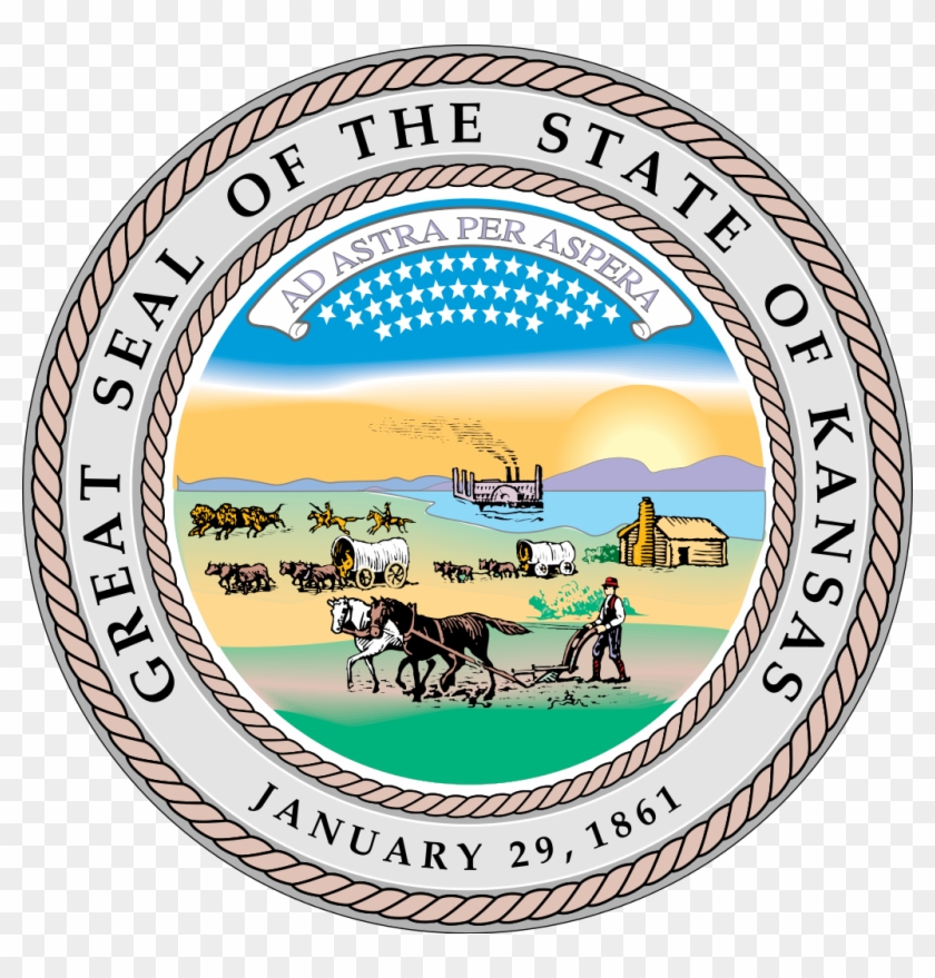 File - Kansas-stateseal - Svg - Official State Seal Of Kansas Clipart #4133237