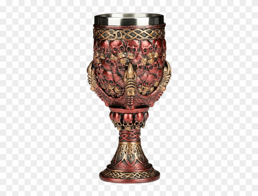 Red Skulls Dragon Claw Goblet - Antique Clipart