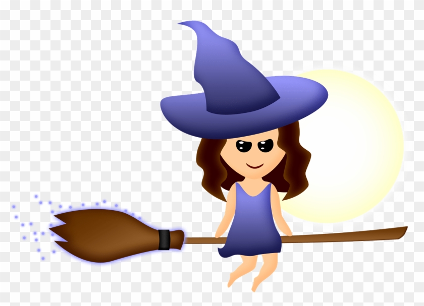 Halloween Night Witch Flight Magic - Witch Clipart