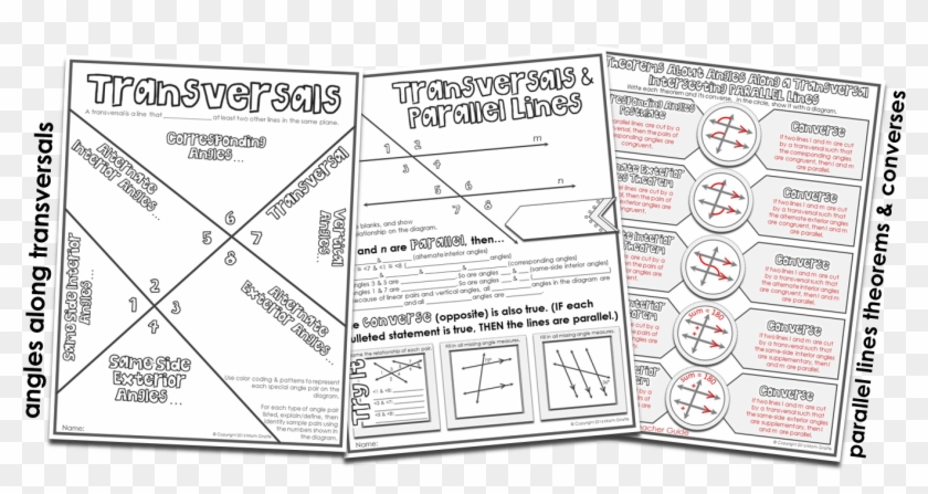 Transversals & Parallel Line Theorems - Transversals And Parallel Lines Math Giraffe Clipart