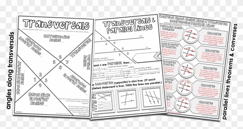 Transversals & Parallel Line Theorems - Transversals And Parallel Lines Math Giraffe Clipart #4134225