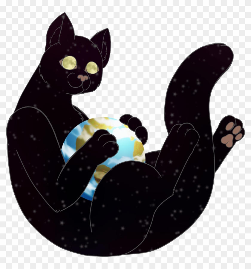 Big Night Cat - Black Cat Clipart