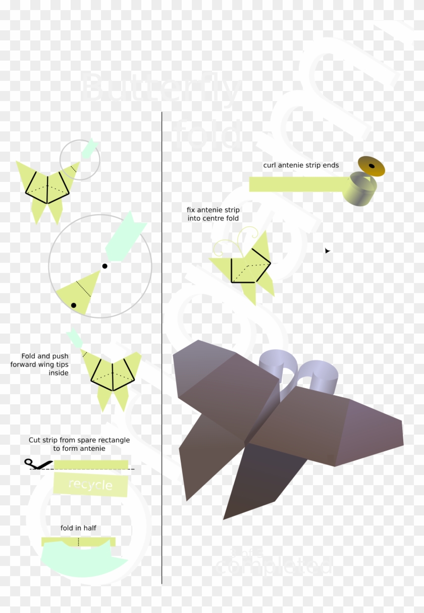 This Free Icons Png Design Of Butterfly Fold Part 03 - Origami Paper Clipart