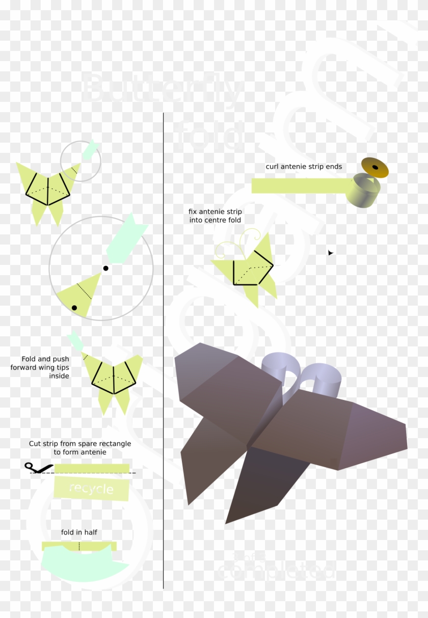This Free Icons Png Design Of Butterfly Fold Part 03 - Origami Paper Clipart #4136173