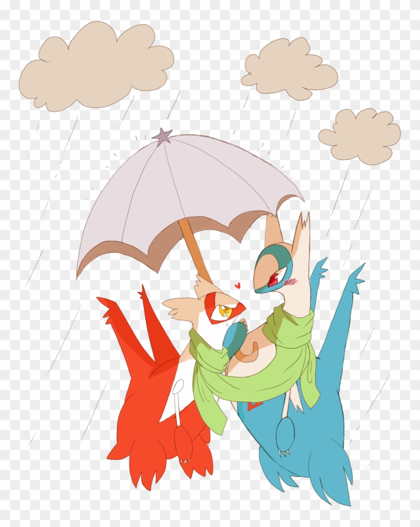 Latias And Latios W Umbrella - Pokémon Clipart #4136286