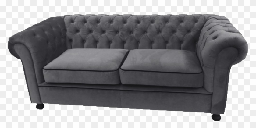 Velvet Sofa Png Image - Grey Velvet Chesterfield Clipart #4136445
