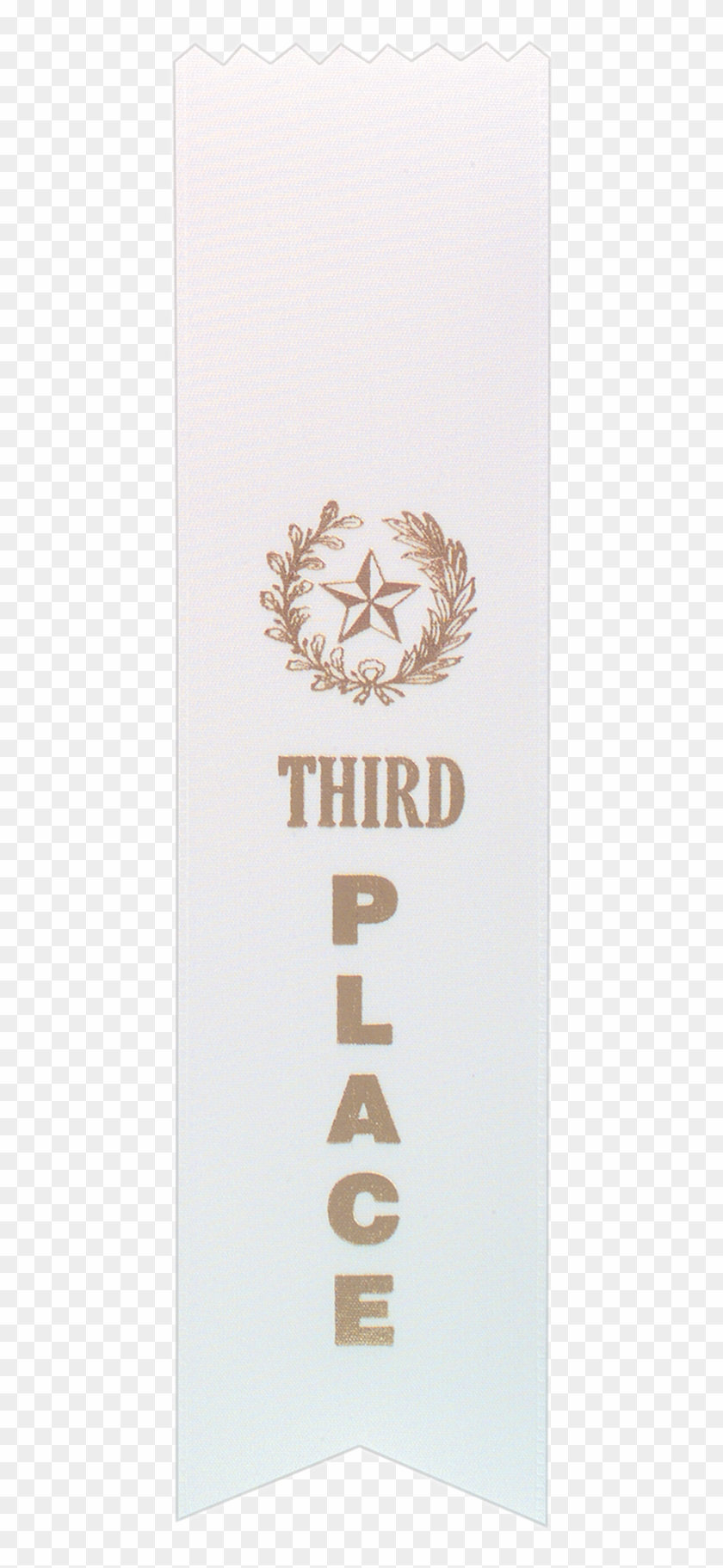 3rd Place White Pinked Top Ribbon - Label Clipart