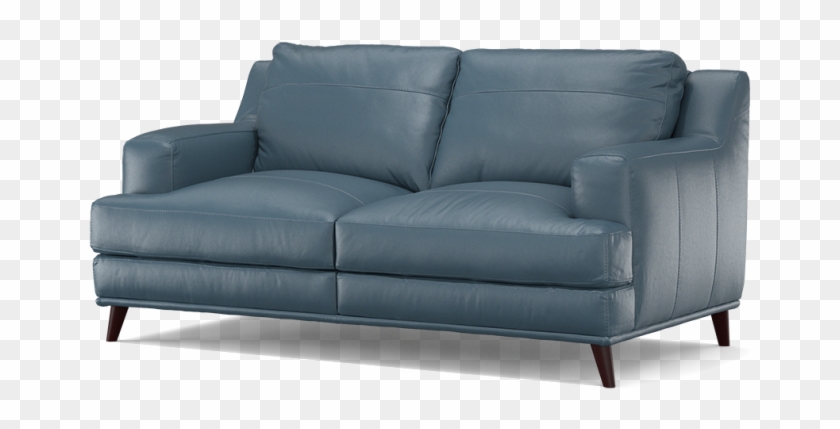 Blue Leather Sofa - Studio Couch Clipart