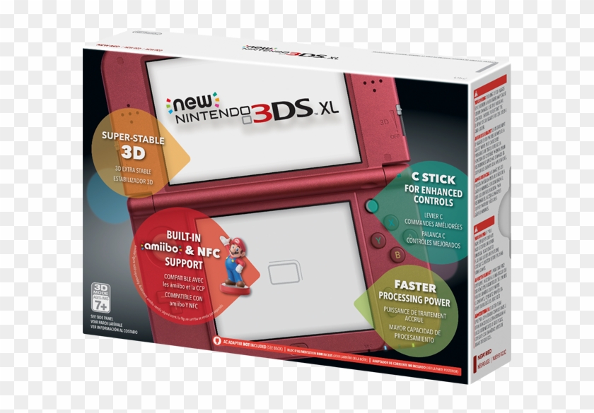 New Nintendo 3ds Xl New Red - New Nintendo 3ds Red Clipart #4138817