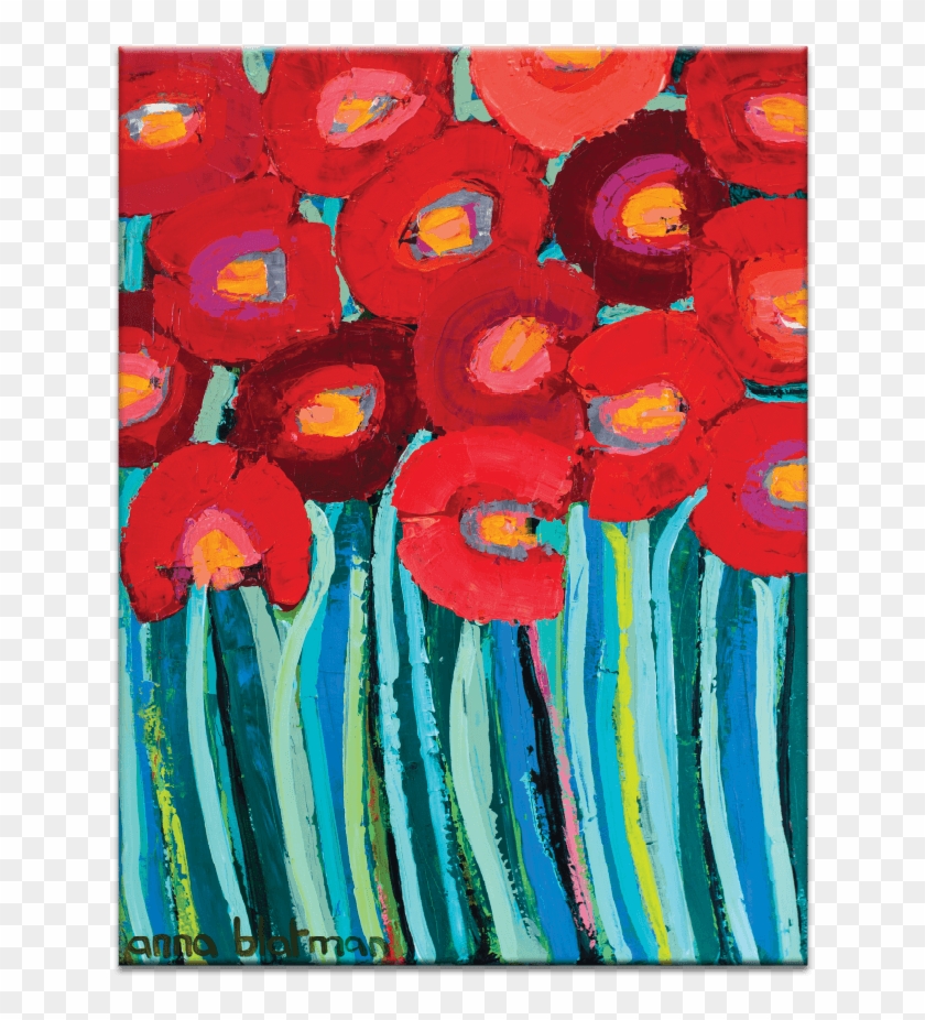 47abg Red Poppy - Child Art Clipart