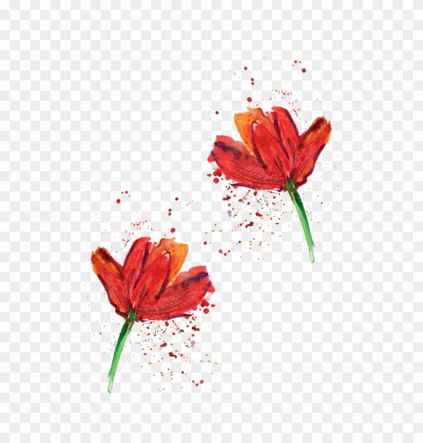 Temporary Tattoo Poppies - Orange Lily Clipart