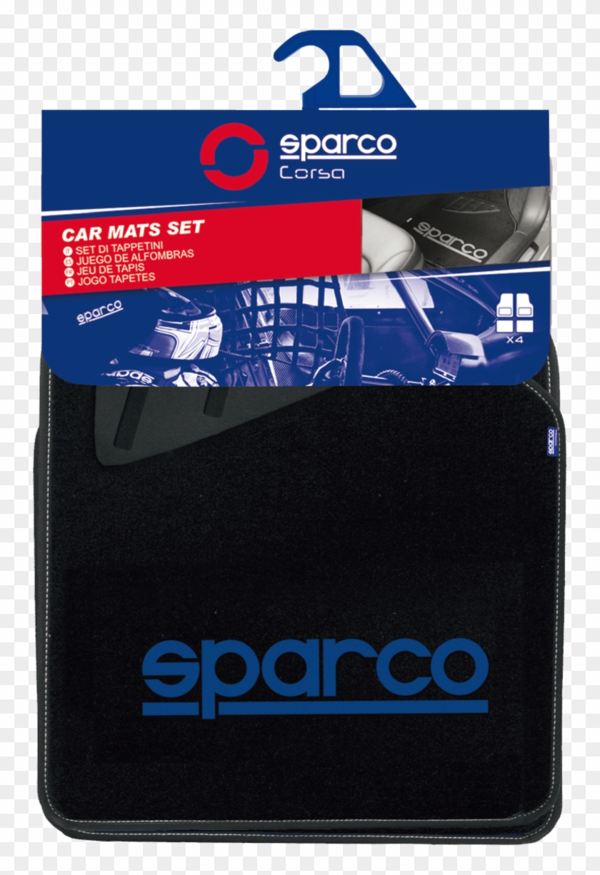 Σετ Μοκέτες Μαύρο Με Μπλε Logo Sparco - Sparco Clipart #4140755