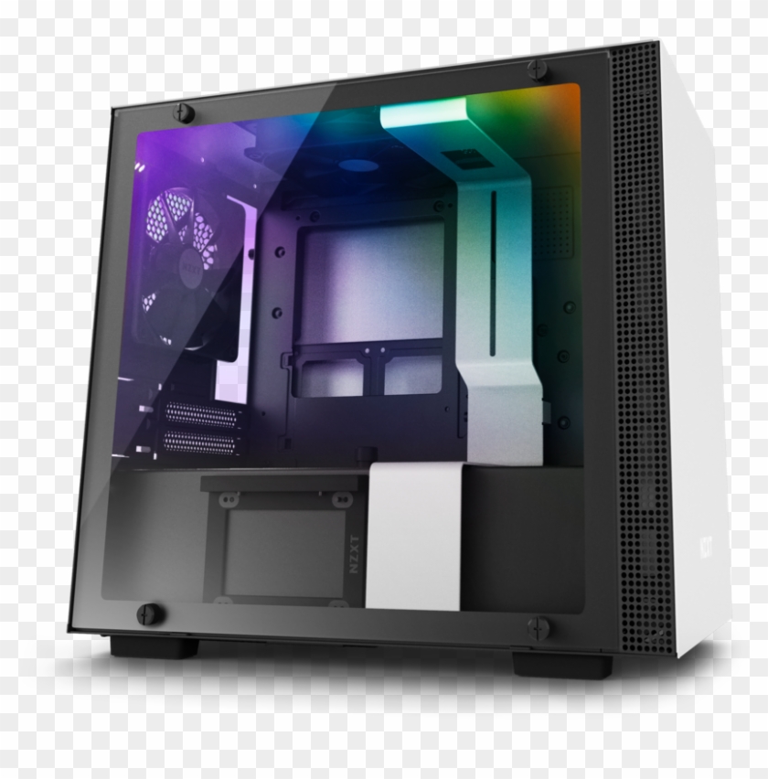 H200i - Nzxt H200i Black Black Red White Clipart #4145299