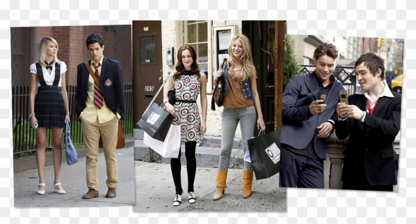 Photographs Of Six Main Characters Of Gossip Girl - Blair Serena Gossip Girl Outfits Clipart