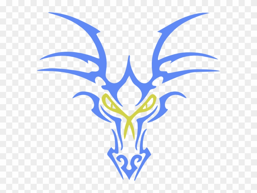 How To Set Use Lightblue Dragon Head Svg Vector - Dragon Head Tribal Tattoo Clipart