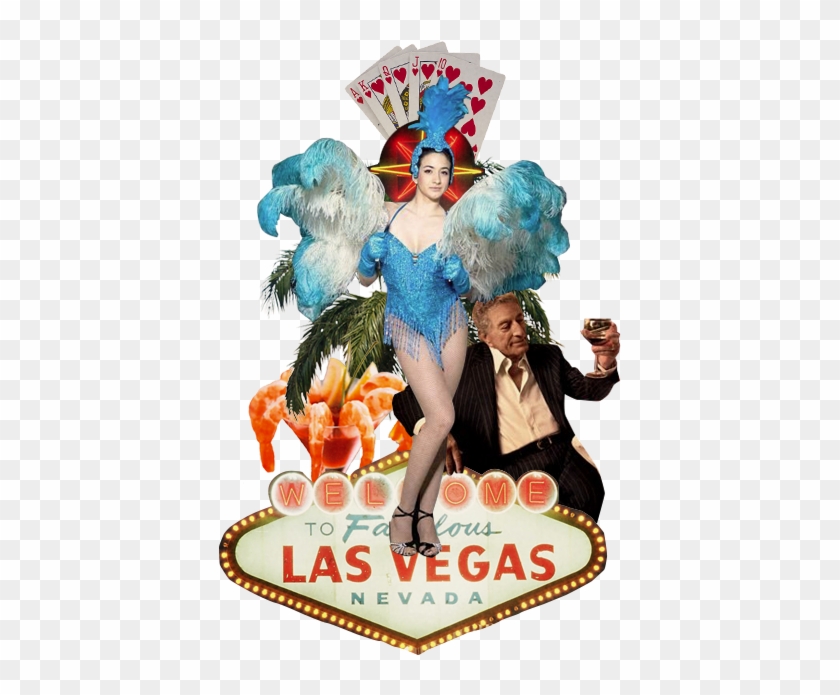 Collage Of Vegas With Showgirl And Vegas Welcome Sign - Welcome To Las Vegas Sign Clipart #4146750