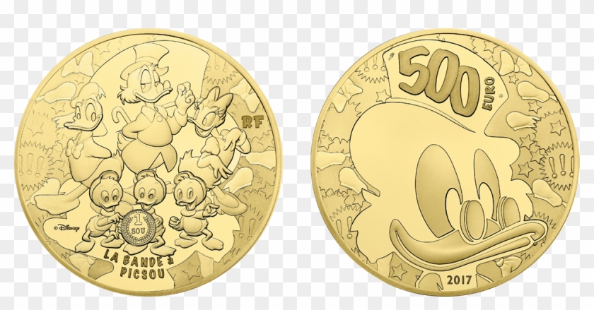 The Obverse Of The Gold €500 Presents Full-length Portraits - Scrooge Mcduck Gold Coin Graded Clipart