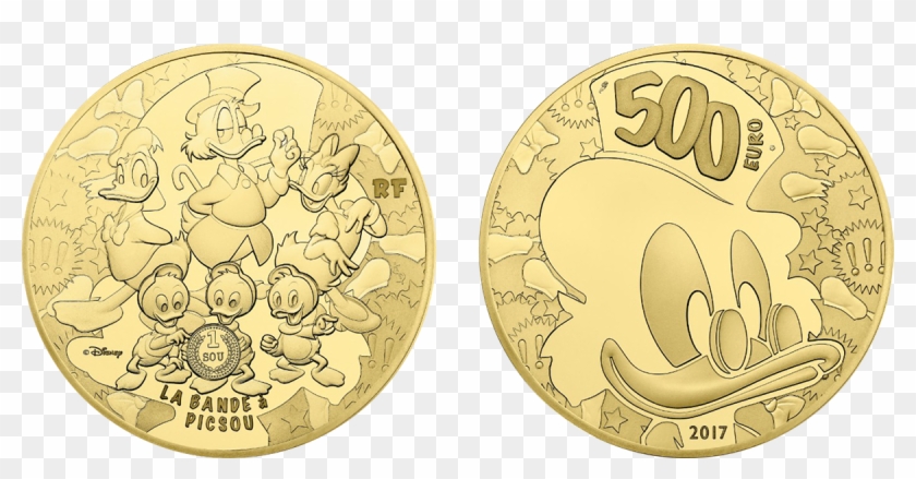 The Obverse Of The Gold €500 Presents Full-length Portraits - Scrooge Mcduck Gold Coin Graded Clipart #4148020