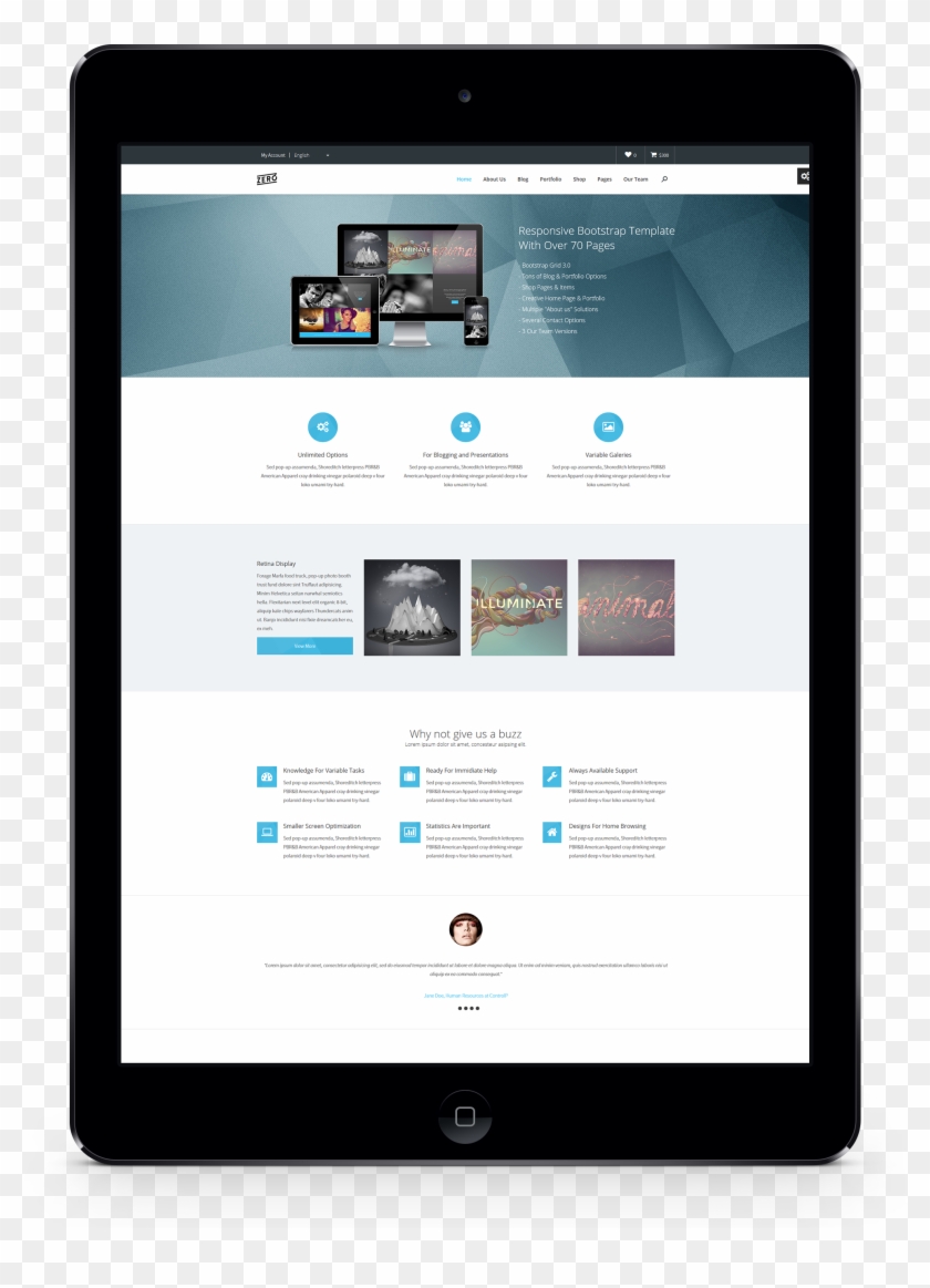 Zero Template Features - Business Website Html Template Clipart