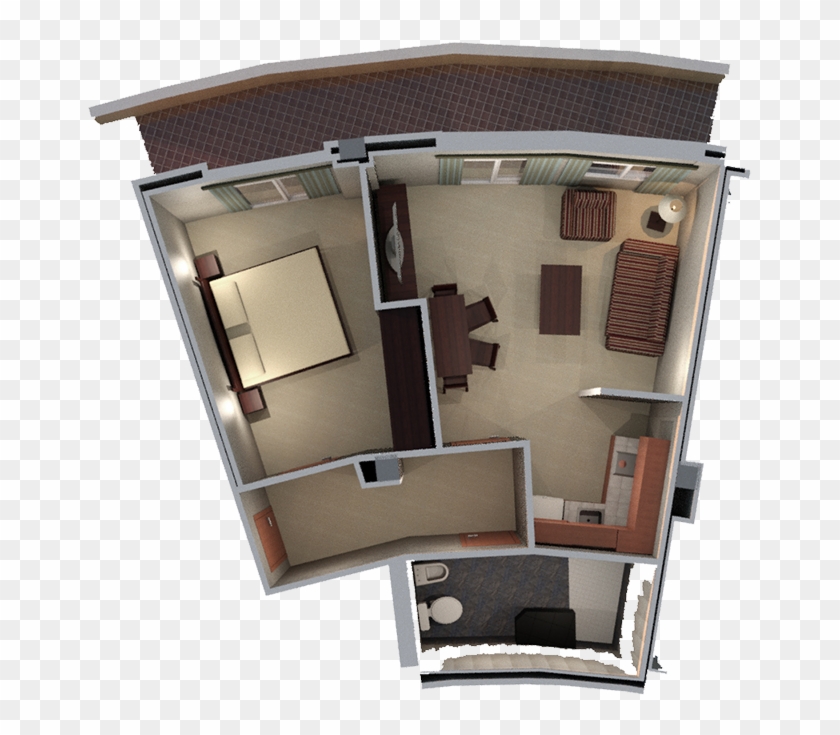 Familiar Apartment With Pool View - Floor Plan Clipart