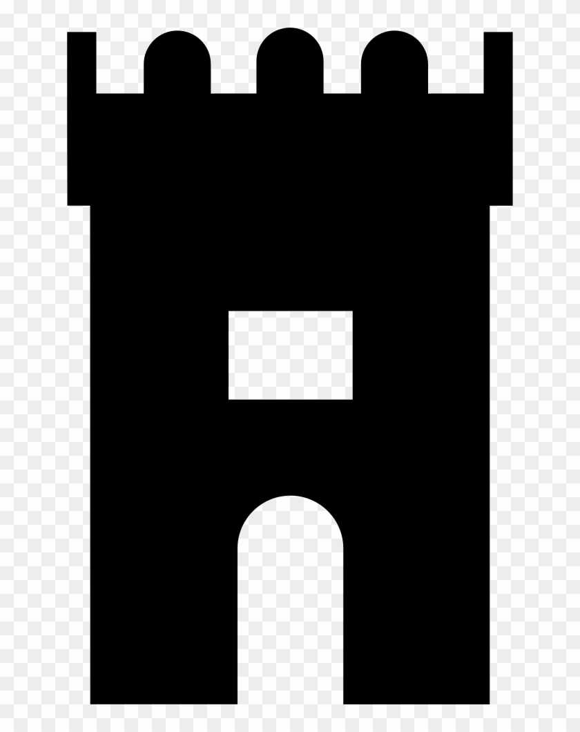 Fortress Tower Antique Building Silhouette Of A Computer - Icon Game Tower Png Clipart #4150730