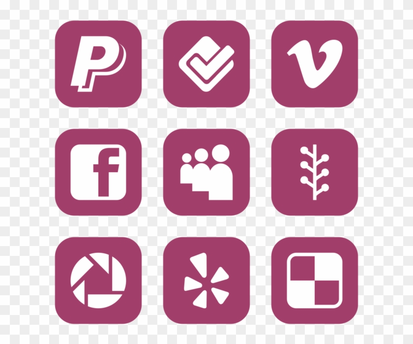 Social Media Icon In Style Flat Rounded Square White - Icon Clipart