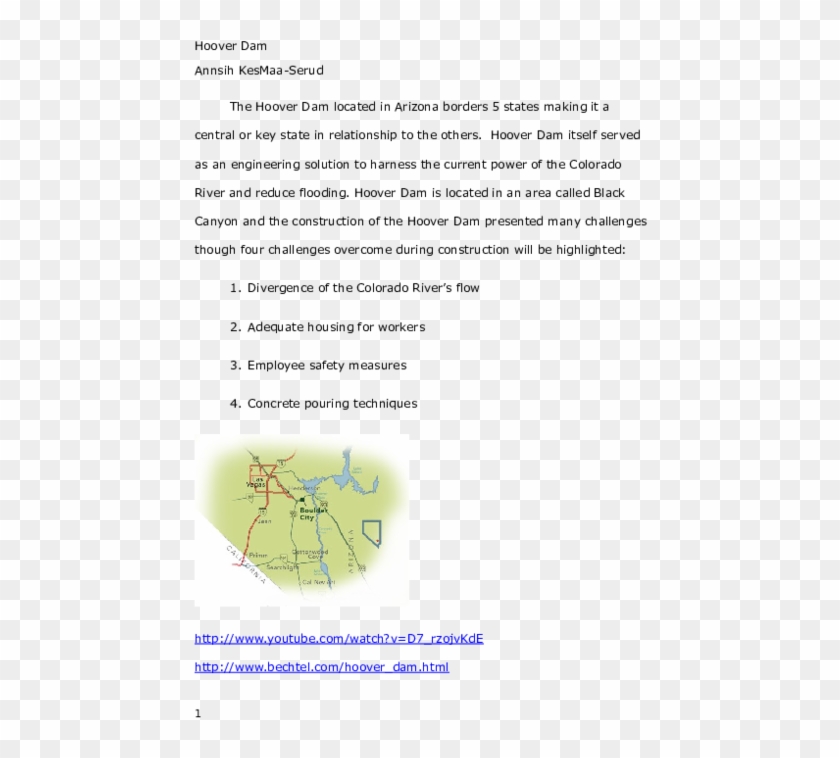 Doc - Hoover Dam Map Clipart