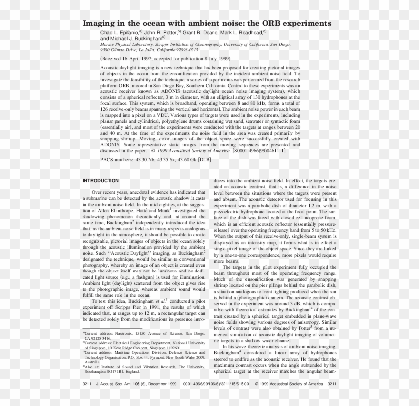 Imaging In The Ocean With Ambient Noise - Broadcast On Genocide, Page 2 Clipart