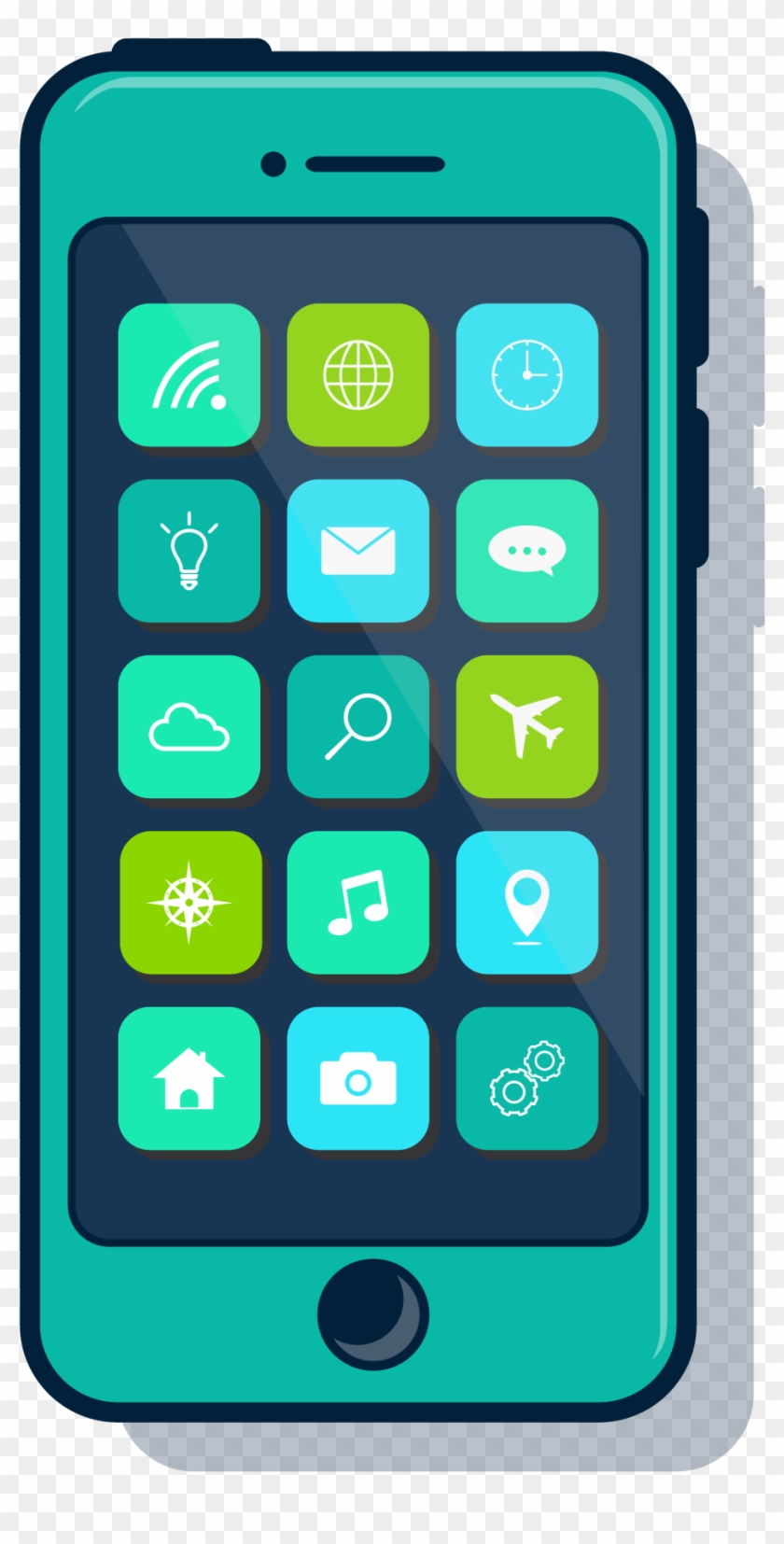 Simple A Phone Screen Showing Mobile Apps - Iphone Clipart #4151598