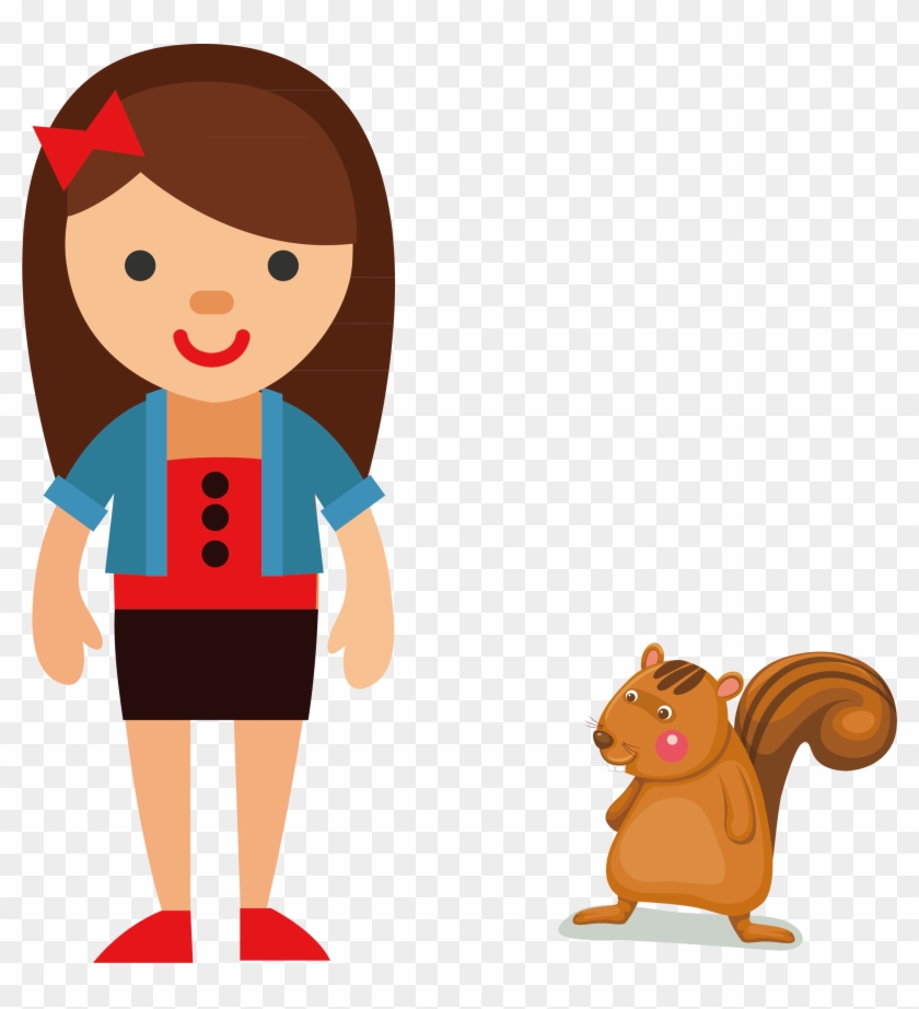 And Flat Animals Illustration Design Avatar Cartoon - Cartoon Flat Design Clipart