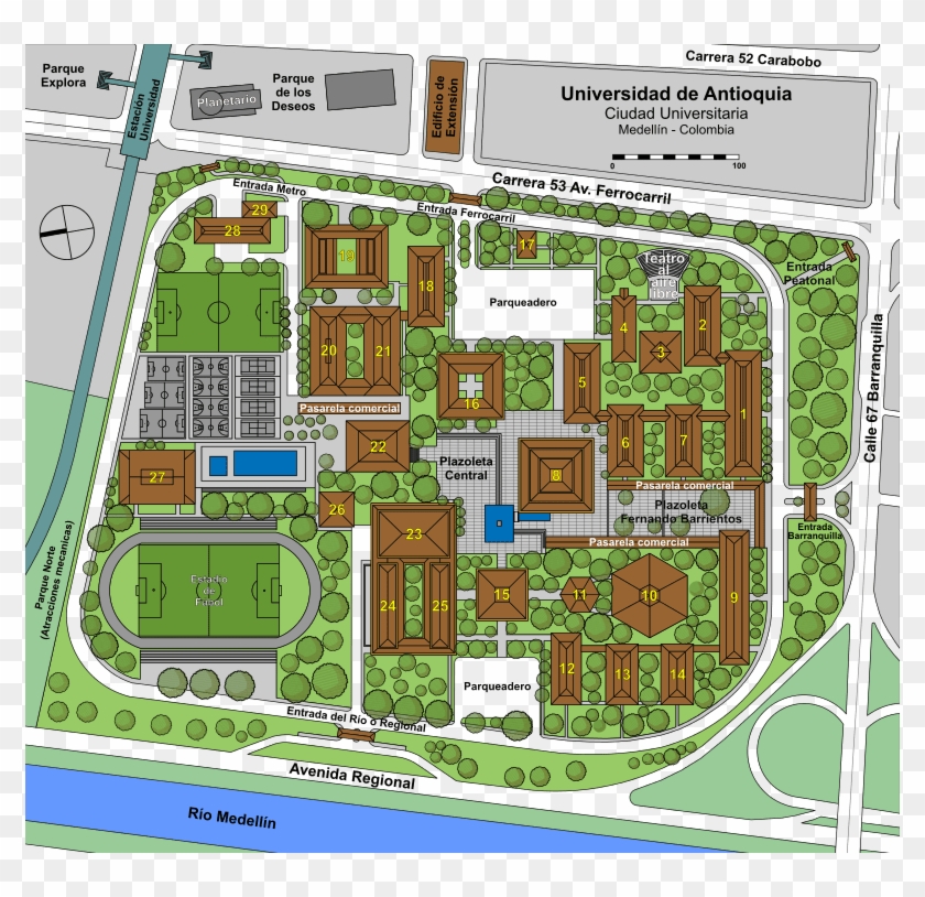 Mapa Colombia Png , Png Download - Universidad De Antioquia Bloques Clipart