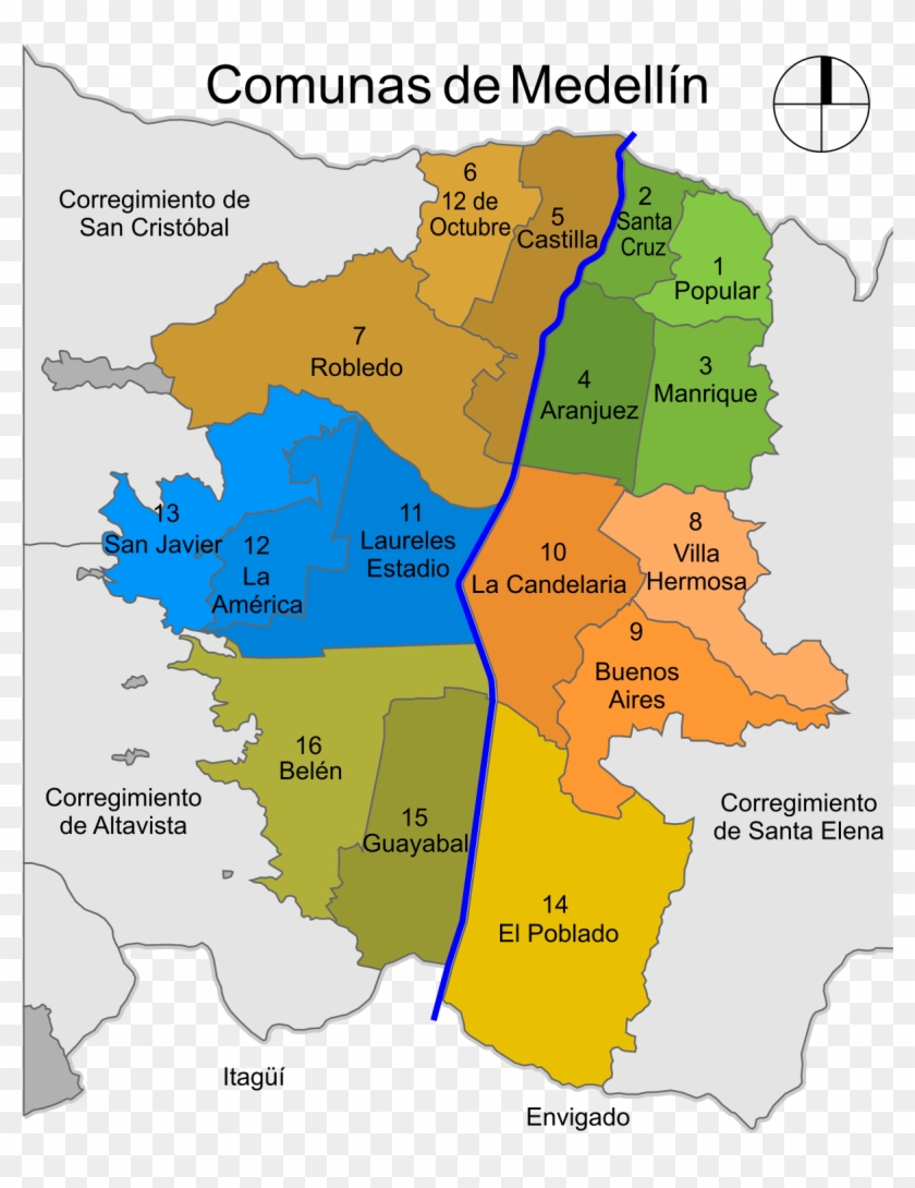Communes Of Medellín - Mapa De Comunas De Medellin Clipart #4152637