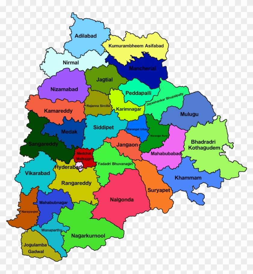 Telangana State Map - Telangana Assembly Constituencies Map Clipart