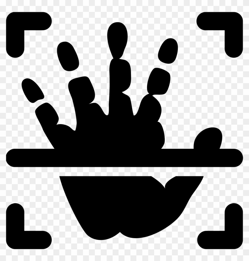 Scan Drawing Hand - Palm Scan Icon Clipart #4154335