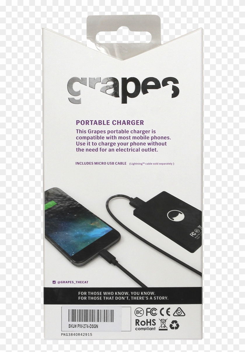 Pepper Grapes Portable Charger $30 - Usb Cable Clipart