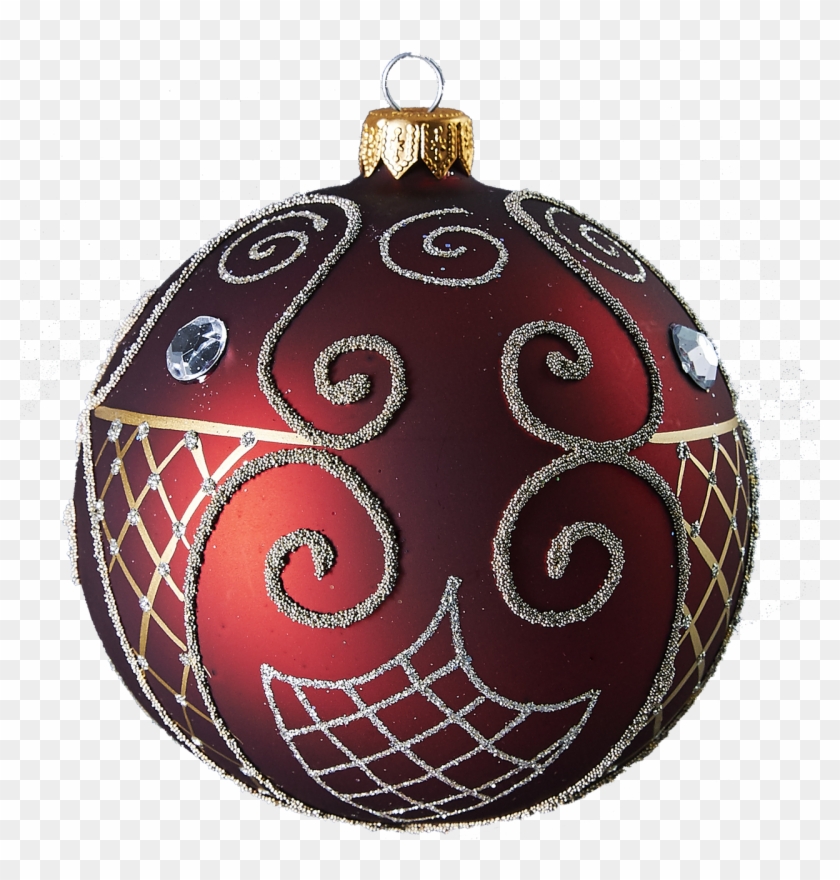 Handcrafted Christmas Ornament Large Ruby Ball With - Christmas Ornament Clipart #4155205