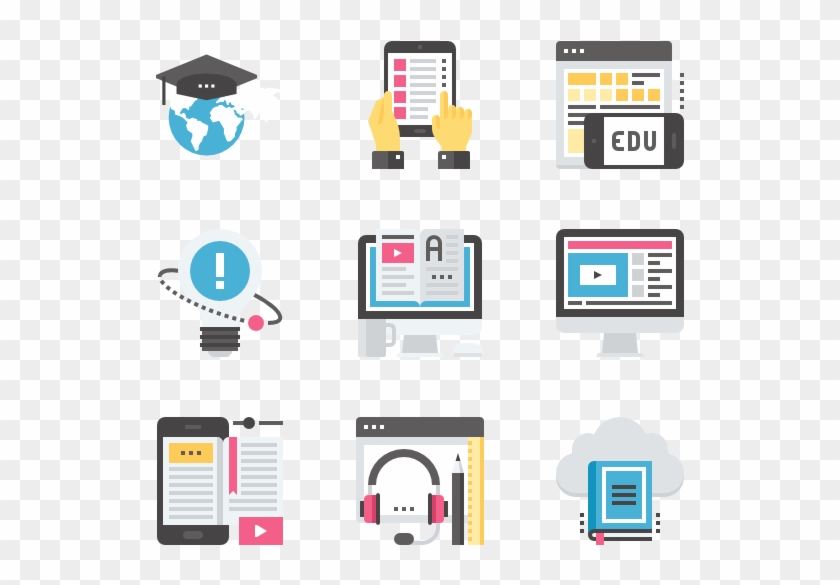 Online Education And E-learning - Graphic Design Clipart #4156107